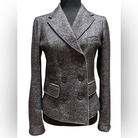 J.Crew Gray Wool Blend Double Breasted Tailored Blazer Jacket Size 6 - Picture 1 of 7